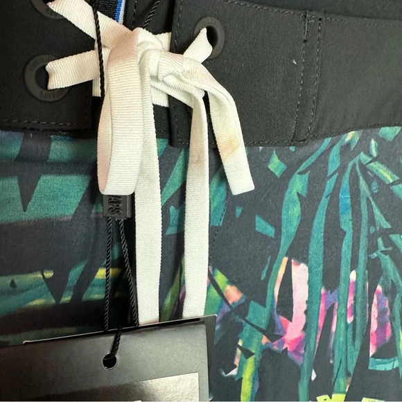 fourlaps board short swimwear night swim palms multi sz 34 athletic fit unlined - Picture 8 of 13